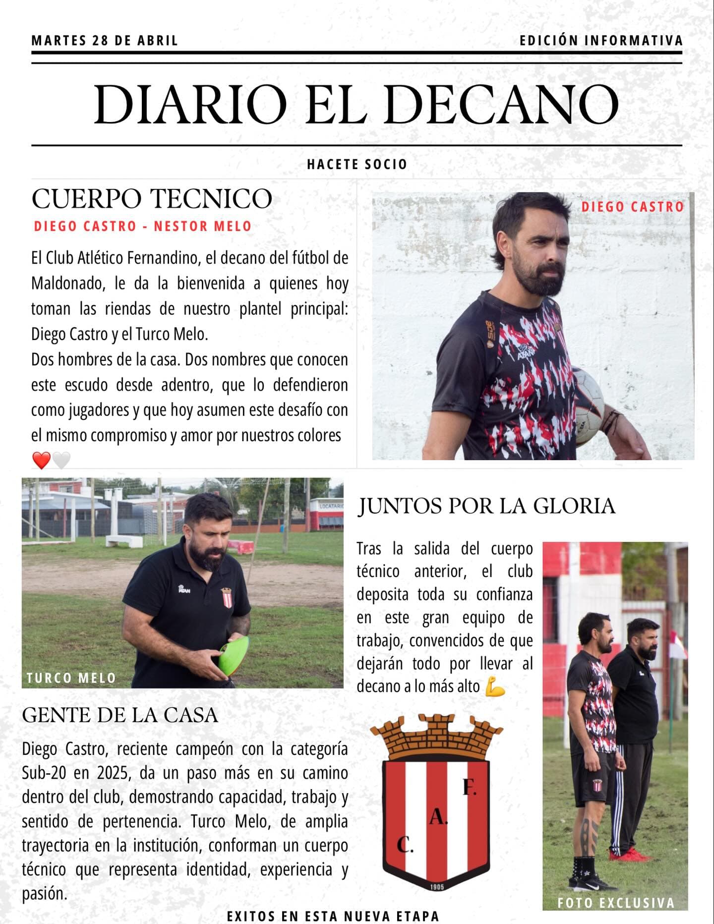 Cuerpo técnico de Atlético Fernandino.