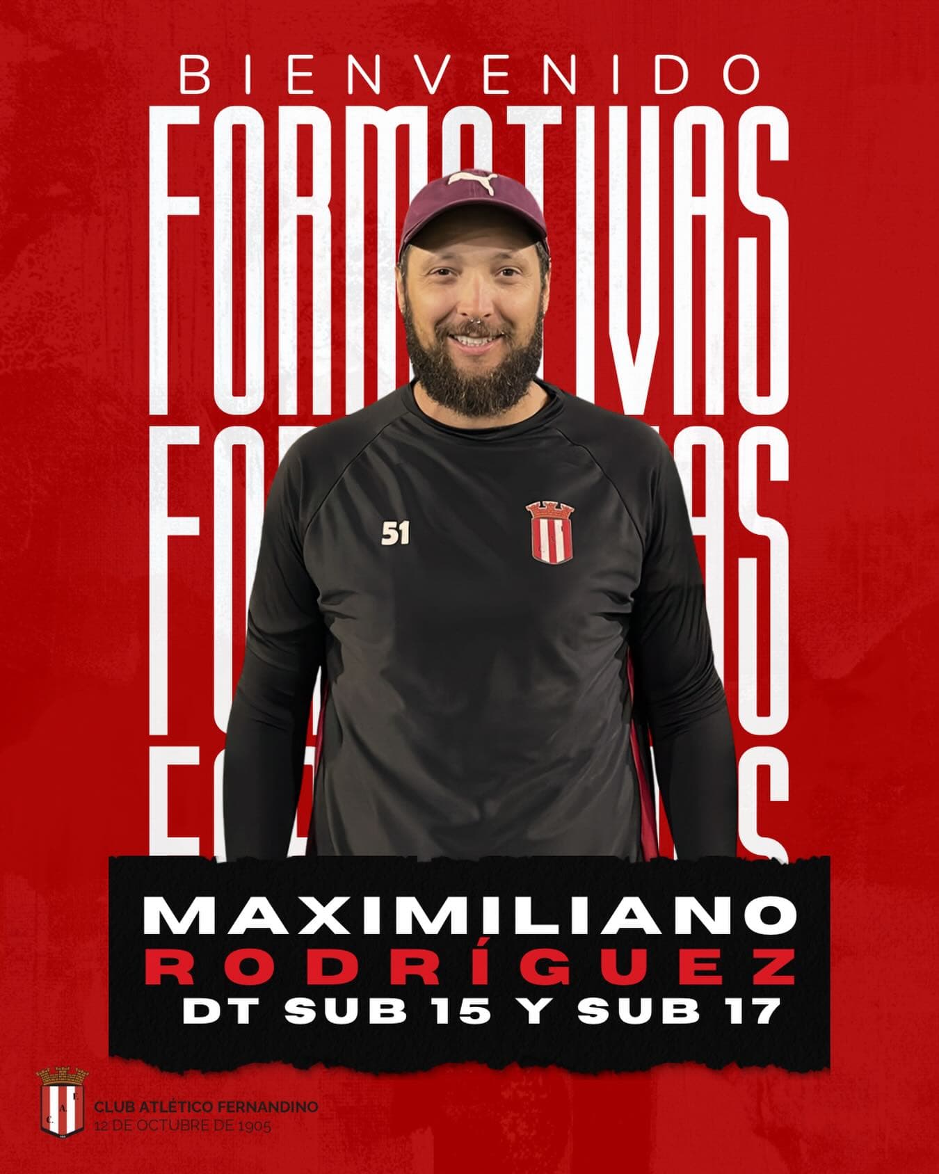 Maximiliano Rodríguez, director técnico de formativas de Atlético Fernandino.