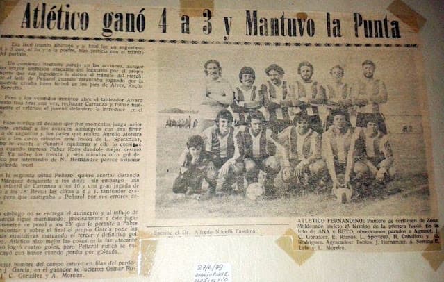 Plantel de Atlético Fernandino en 1979.